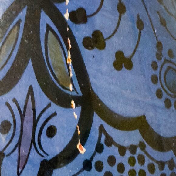 Moroccan Tagine Blue Handmade Hand-Painted Glazed Ceramic Cookware Lid Only - Picture 5 of 10